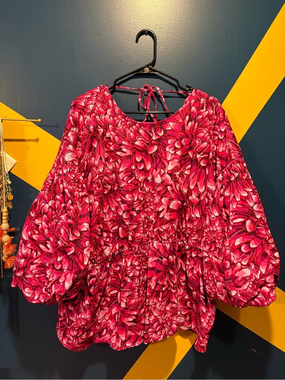Kika Vargas x Target Pink Floral Puff Sleeve Blouse NWOT